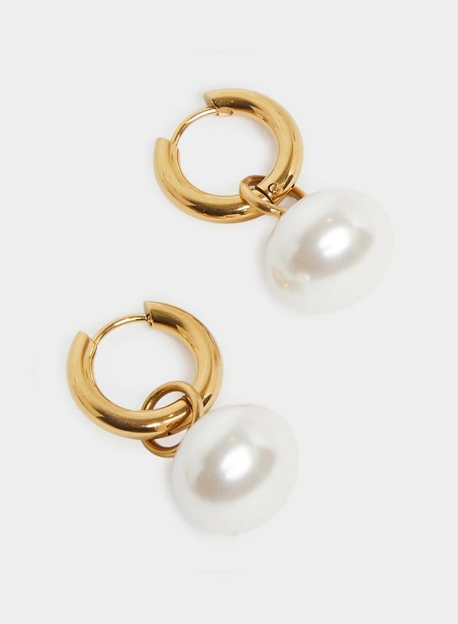 ستايلي أقراط حلقات متدلية باللؤلؤ - Image 1